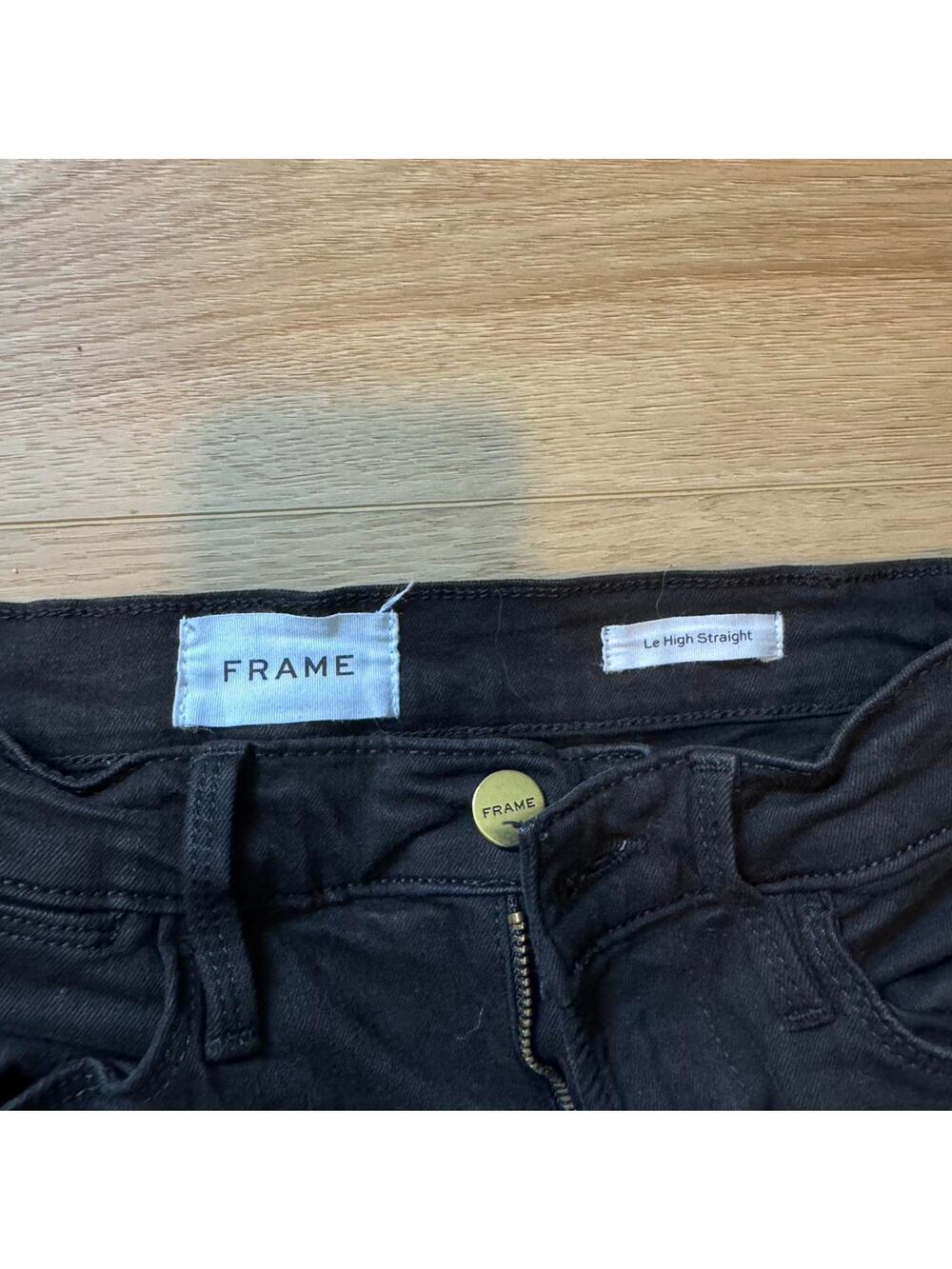 Black FRAME Jeans Le High Straight Size 25